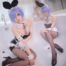 Disfraz de Anime Re:Life in a diferente para mujer, disfraz de Halloween de zero Ram Rem, chica conejito 2024 - compra barato