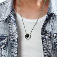 mens necklaces stainless steel fashion circle necklace pendants 2020 Couples necklace lovers jewelry for neck Mens accessories 2024 - buy cheap