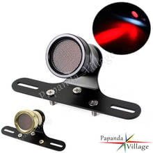 Motorbike Black 12V Retro Rear Tail Brake Light w/ Bracket Custom Steel Grille Taillight for Harley Cafe Racer Chopper Bobber 2024 - buy cheap