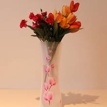 Новая небьющаяся Складная многоразовая пластиковая ваза для цветов 27,4X11,7 см, случайный цвет 2024 - купить недорого