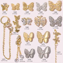 2 uds. 3D Nail Glitter Japan Light, joya de mariposa de lujo con cuentas de gemas, tachuelas de diamantes de imitación para decoración de uñas, calcomanías para manicura 2024 - compra barato
