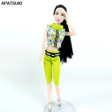 1set Green Sweater Outfits Clothing for Barbie Doll Clothes Tops Shirts + Short Pants Set for 1/6 BJD Dolls Accessories DIY 2024 - buy cheap