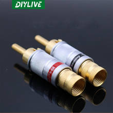 DIYLIVE-enchufe Banana de autobloqueo chapado en oro y cobre, dispositivo magnético sin oxígeno, Hi-Fi, CMC 0600-WF, 4 Uds. 2024 - compra barato