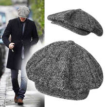 Wool Newsboy Caps Men Grey Herringbone Flat Caps Women Coffee British Painters Hat Autumn Winter Caps And Hats 2024 - buy cheap