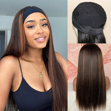 180% Density Bone Straight Hair Highlight Headband Wig Human Hair Blonde Brown Straight Human Hair for African American Women 2024 - buy cheap