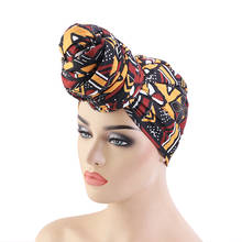 African Women Printed Turban Big Flower Ankara Dashiki Party Wedding Headwear Bandana Muslim Hijab Long Turban Hair Accessories 2024 - buy cheap