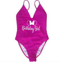 Traje de baño de una pieza para mujer, bañador Sexy con estampado de letras en blanco y negro para fiesta de cumpleaños, ropa de playa sin espalda para boda 2024 - compra barato