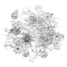 Pingente de metal para pulseiras, acessórios de joias de liga de zinco mistura busca pingente de metal diy, colar com pingente feito à mão joias de pingente de pulseiras 100 peças 2024 - compre barato