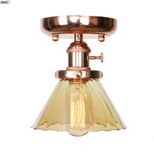 IWHD-Lámpara de Techo de cristal ámbar para el hogar, plafón de luz LED de color oro rosa para dormitorio, sala de estar, nórdica y moderna 2024 - compra barato