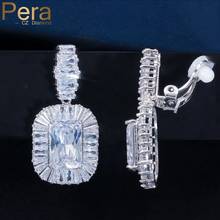 Pera-pendientes grandes de circonia cúbica para mujer, aretes sin Piercing, color blanco, 2021, E414 2024 - compra barato