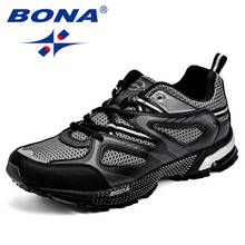 BONA New Arrival Classics Style Men Running Shoes Cow Split Mesh Men Sport Shoes Lace Up Outdoor Jogging Shoes Free Shipping 2024 - купить недорого