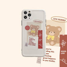Cute stickers bear kawaii Phone Case for iPhone 11 Pro Max Case Cute Soft cover for iPhone case 11 XR XS X 8 7 Plus 7Plus case 2024 - buy cheap
