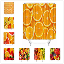 Занавеска для душа с апельсинами, фруктами, водонепроницаемая, из полиэстера 2024 - купить недорого
