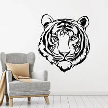 Adesivo de parede cabeçote de tigre, adesivo rústico de vinil para janela, mural para quarto de homens, bar, decoração interior s1359 2024 - compre barato