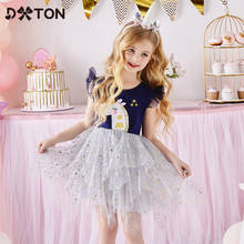 DXTON/платья для девочек с единорогом; Летнее Детское платье принцессы для малышей; Многослойные вечерние фатиновые костюмы для девочек; Необычные детские платья-пачки 2024 - купить недорого