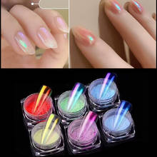 2020 polvo de brillo de espejo para uñas, esmalte de Gel UV de Color metálico, escamas de pigmento de cromo, decoraciones de polvo 2024 - compra barato