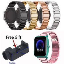 Amazfit bip u pulseiras de relógio, pulseiras de metal para relógio inteligente, acessórios de encaixe rápido, bracelete de aço inoxidável para amazfit bip s 2024 - compre barato