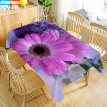 New Arrival Custom Gerberas Flowers Table Cloth Waterproof Oxford Fabric Rectangular Tablecloth Home Party Tablecloth 2024 - buy cheap