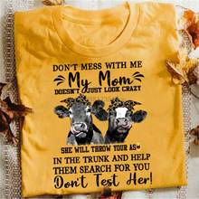 Cow DonT Mess With Me, моя мама не просто выглядит сумасшедшей, женская футболка, S-3Xl, Дейзи, бодибилдинг, футболка 2024 - купить недорого