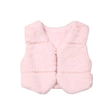 Новинка 2019, зимняя теплая пуговица розового цвета для маленьких девочек, пушистое плотное пальто из искусственного меха, куртки, верхняя одежда 2024 - купить недорого