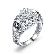 Череп панк Кристалл CZ готический Цветок женские кольца обручальное кольцо ювелирные изделия 2024 - купить недорого