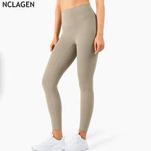 NCLAGEN-pantalones de Yoga de tacto desnudo para mujer, mallas deportivas de cintura alta con bolsillo suave, para gimnasio, Fitness, correr, sin costura frontal, entrenamiento, ajustados, 2021 2024 - compra barato