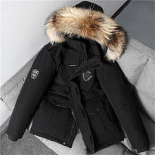 Пальто мужское зимнее с мехом, утепленная длинная парка, пальто, горячая распродажа, Мужская одежда, ветрозащитное теплое пальто с капюшоном, зимние куртки 2024 - купить недорого