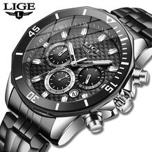 LIGE wacches-Reloj de pulsera deportivo para hombre, cronógrafo de lujo, a la moda, militar, resistente al agua, nuevo, 2020 2024 - compra barato
