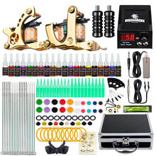 Beginner Complete Tattoo kit 20 Color Ink 2 Machine Guns Power supply Needle Grip Tip Box 2024 - buy cheap
