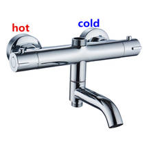 Ванна душевой смеситель; термостатический кран настенный смеситель клапан кран контроль температуры Дождь душ хром Ванная комната три выхода 2024 - купить недорого