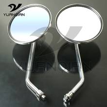 1 Pair Round Polished Aluminum Motorcycle side rearview mirror Classic Vintage moto Convex Wing Mirrors For Yamaha accessories 2024 - buy cheap