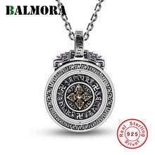 BALMORA 925 Sterling Silver Buddhism Six Words' Sutra Vajra Rotatable Pendants for Women Men Jewelry Without a Chain 2024 - buy cheap