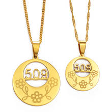 Anniyo-collares de código de área de Haiti para mujer y hombre, dijes, cadenas colgantes Ayiti, joyería de Color dorado, regalos Haytian #203421 2024 - compra barato