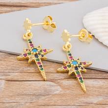 2020 New Design Hot Sale Star Earrings Charm Rainbow Copper Zircon Bohemia Jewelry for Female Best Party Wedding Birthday Gift 2024 - buy cheap