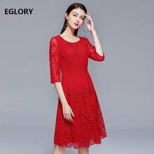 4xl Dress Vestidos De Fiesta 2020 Spring Party Brides Mother Women O-Neck Allover Appliques Embroidery Dress Pink Red Plus Size 2024 - buy cheap