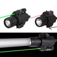 2 в 1 комбинированный Тактический импульсный зеленый лазерный прицел с 200LM LED Q5 фонарик для охотничьей винтовки и пистолета Glock 17 19 22 2024 - купить недорого