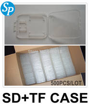 SD + micro sd memory card cases case box enclosure , slim sd card holder plastic Protector for micro sd 128GB dropshipping 2024 - buy cheap