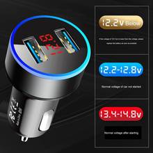 3.1A Dual USB Car Charger QC 3.0 for iPhone 12 11 Tablet Xiaomi Samsung With LED Display Universal Mobile Phone Car-Charger 2024 - buy cheap