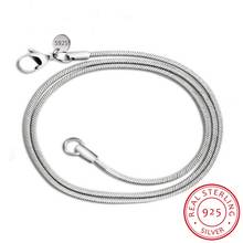 Collar de cadena de serpiente de plata para hombre y mujer, cadena de serpiente de plata Original de 3mm, collar largo de 16-24 pulgadas, joyería al por mayor, gran oferta 2024 - compra barato