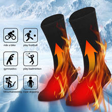 Теплые хлопковые носки с подогревом для мужчин и женщин, 3 в/2 в, чехол с аккумулятором, зимние теплые носки с электрическим подогревом для ног, теплые носки 2024 - купить недорого