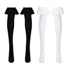 Women Sheer Soft Thigh High Stockings Japanese Harajuku Vintage Long Socks with Lace Trimming Ladies Long Tube Over Knee Socks 2024 - buy cheap