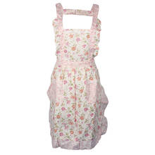Fashion Women Home Kitchen Cooking Bib Flower Style Pocket Lace Apron Dress girls apron dress avental aprons for woman 2024 - купить недорого