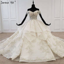 Serene Hill-vestido de novia de lujo sin mangas, de gama alta, con hombros descubiertos, con cuentas de lentejuelas, CHX0096, color champán, 2020 2024 - compra barato