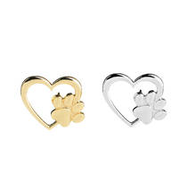 Metal Heart-shaped Enamel Pin Dog Paws Collar Pins and Brooch Corsage Shirt Dress Badge Womens Clothing Accessories 2024 - buy cheap