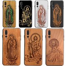 Guadalupe San Judas Wood Case for Huawei Honor 50 8X 9X 9 10 Lite 10i 7A Pro 7C 8A 8C 8S Y6 Y7 Y9 2019 Nova 5T 2024 - buy cheap