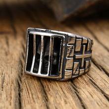 Evil Ghost Skull In Prison Ring 316L Stainless Steel Jewelry Fashion Punk Style Justice Ring Wholesale Male Cross Rings 2024 - buy cheap