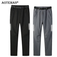 Men Pants Winter Fleece Male Trousers Warm Waterproof Windproof Outdoor Pant Men Branded Clothing Reflective Sweatpants LM119 2024 - buy cheap