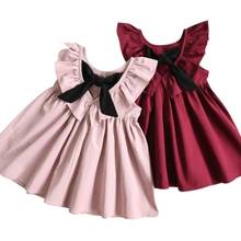 2022 Fashion Girls Summer Backless Dresses Toddler Baby Girl Costume Party Clothes children Sweet Falbala Pleated Princess Dress 2024 - buy cheap