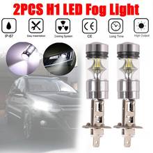 Super Bright 2pcs H1 100W LED White 12-24V 20-SMD Projector Fog Driving Light Bulb 6000K voiture Wholesale Quick delivery CSV 2024 - buy cheap
