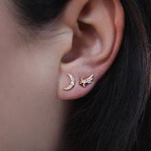 Tiny Moon Star Cz Earring For 2021 Mother's Day Gift 925 Sterling Silver Ear Climber Elegance Classic Mini CZ Women Fine Jewelry 2024 - buy cheap